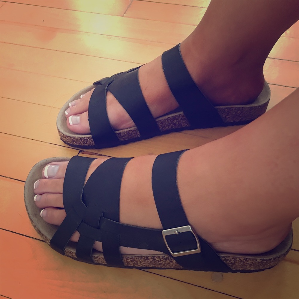 Nature Breeze Cork Strappy Leather Sandal 8.5